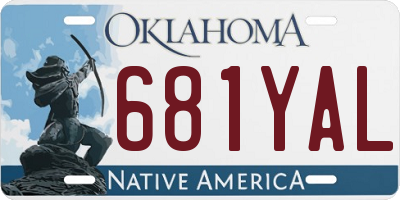 OK license plate 681YAL