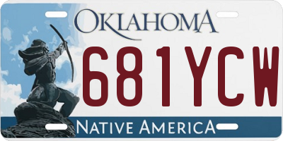 OK license plate 681YCW