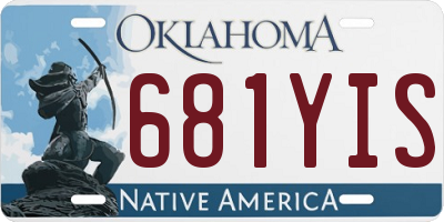 OK license plate 681YIS