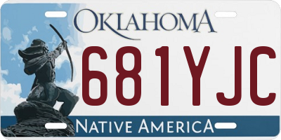 OK license plate 681YJC