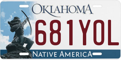 OK license plate 681YOL