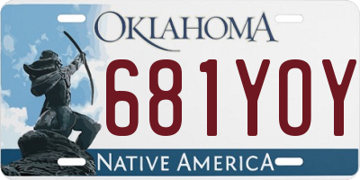 OK license plate 681YOY