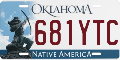 OK license plate 681YTC