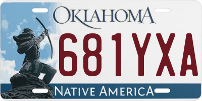 OK license plate 681YXA