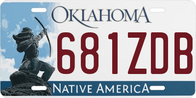 OK license plate 681ZDB