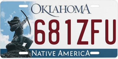 OK license plate 681ZFU