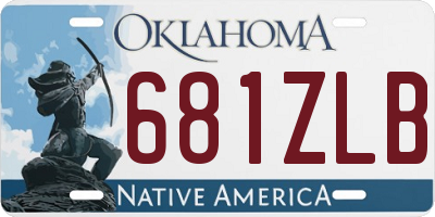 OK license plate 681ZLB