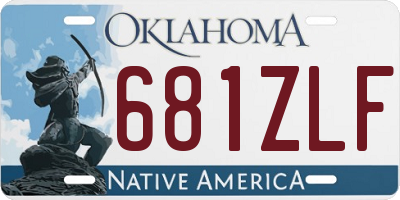 OK license plate 681ZLF