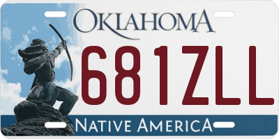 OK license plate 681ZLL