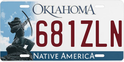 OK license plate 681ZLN