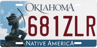 OK license plate 681ZLR