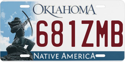 OK license plate 681ZMB