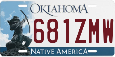 OK license plate 681ZMW