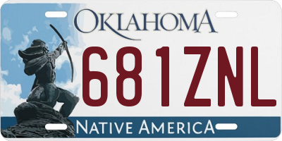 OK license plate 681ZNL