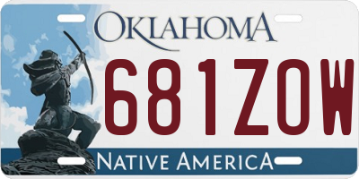 OK license plate 681ZOW