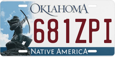 OK license plate 681ZPI