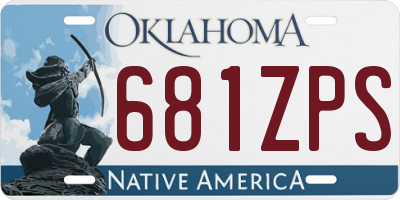 OK license plate 681ZPS