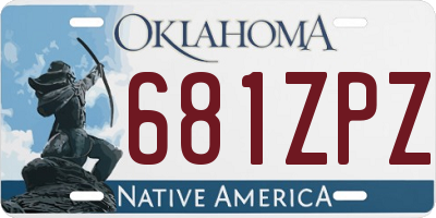 OK license plate 681ZPZ