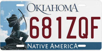 OK license plate 681ZQF