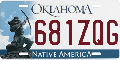OK license plate 681ZQG