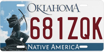 OK license plate 681ZQK