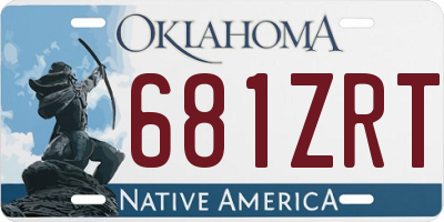 OK license plate 681ZRT