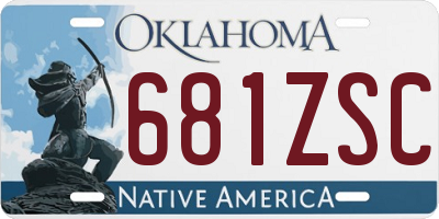 OK license plate 681ZSC