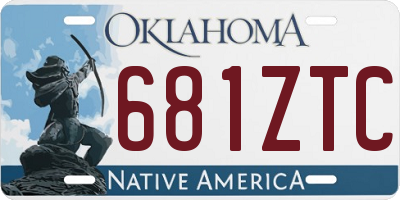 OK license plate 681ZTC