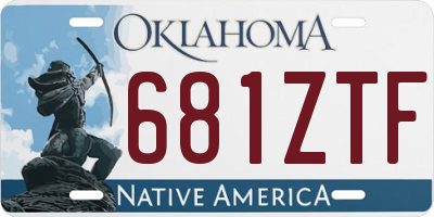 OK license plate 681ZTF