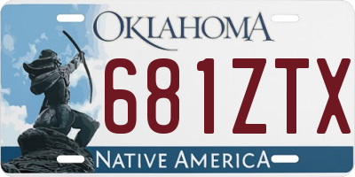 OK license plate 681ZTX