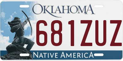 OK license plate 681ZUZ