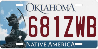 OK license plate 681ZWB