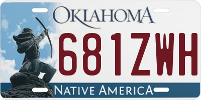 OK license plate 681ZWH