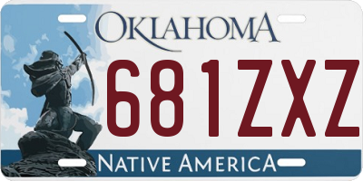 OK license plate 681ZXZ