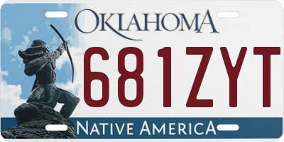 OK license plate 681ZYT