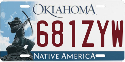 OK license plate 681ZYW