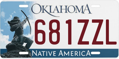 OK license plate 681ZZL