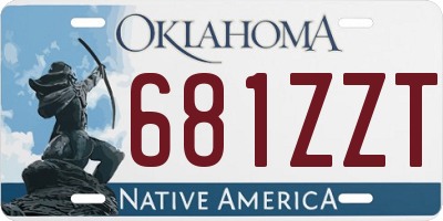 OK license plate 681ZZT