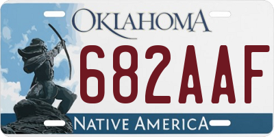 OK license plate 682AAF