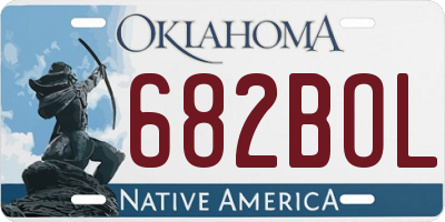 OK license plate 682BOL