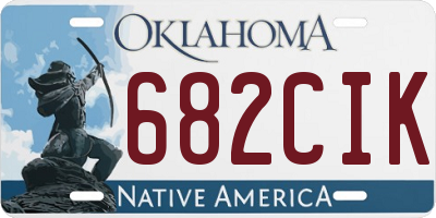 OK license plate 682CIK