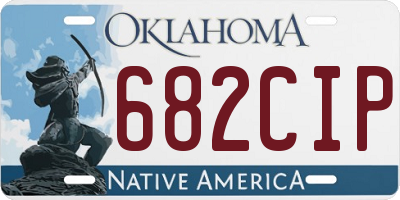 OK license plate 682CIP