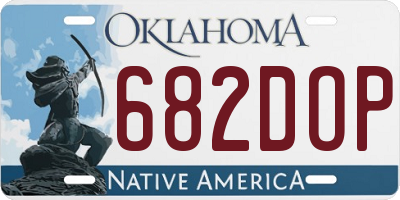 OK license plate 682DOP