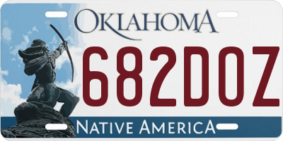 OK license plate 682DOZ