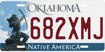 OK license plate 682XMJ