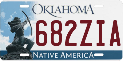 OK license plate 682ZIA