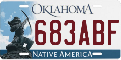 OK license plate 683ABF