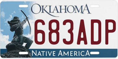 OK license plate 683ADP