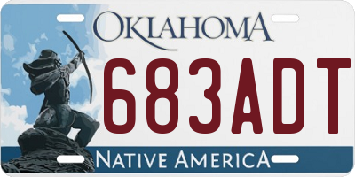 OK license plate 683ADT