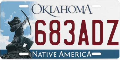 OK license plate 683ADZ